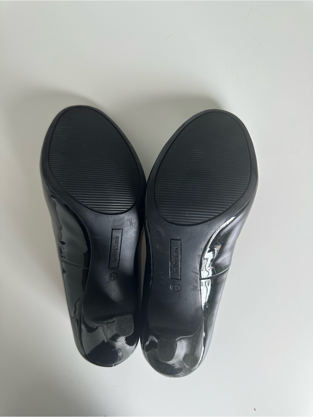 Kelly & Katie Black Patent Round Toe Stiletto Pumps | Classic Work Heels - Picture 11 of 16